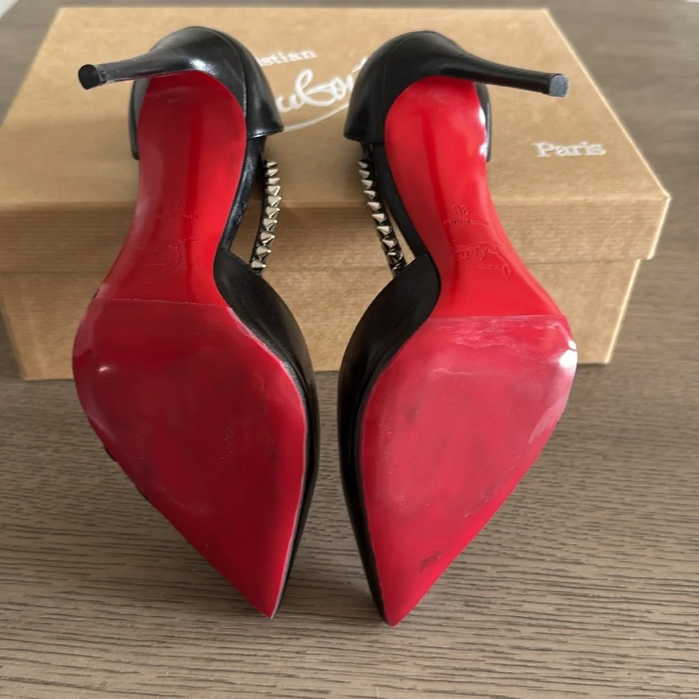 Christian Louboutin Spike Cross 100 Black Pump - Picture 7 of 13